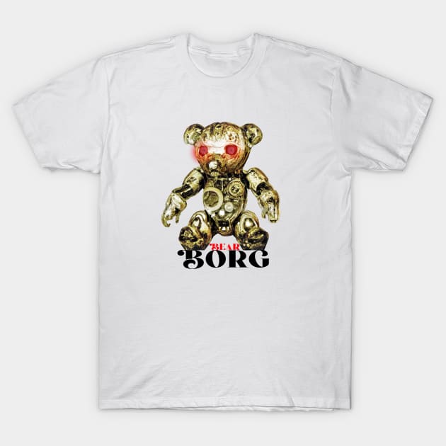 Bear Borg (Gold Cyborg Teddy Bear)) T-Shirt by All Aces